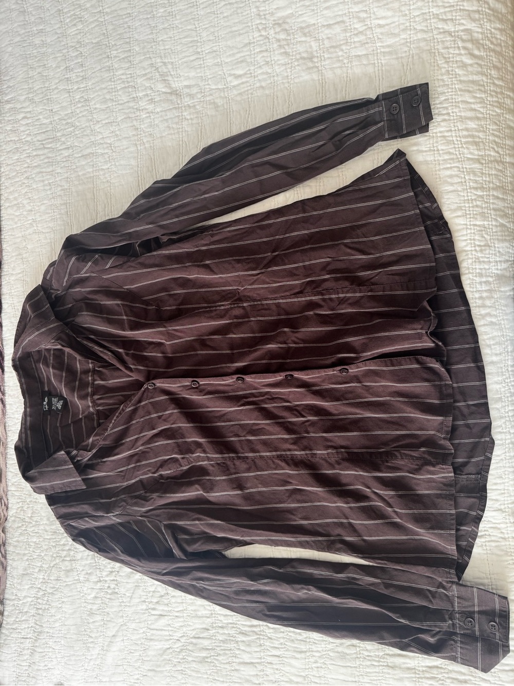 TaylorMade Dark Brown Striped Lightweight Shirt